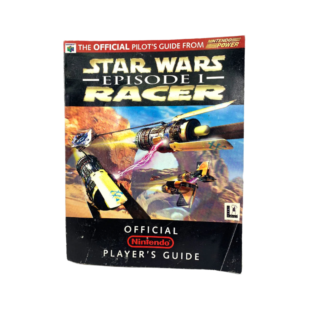 Cover of the Star Wars Episode I: Racer Official Player's Guide for Nintendo 64, featuring an image of a spacecraft race car.