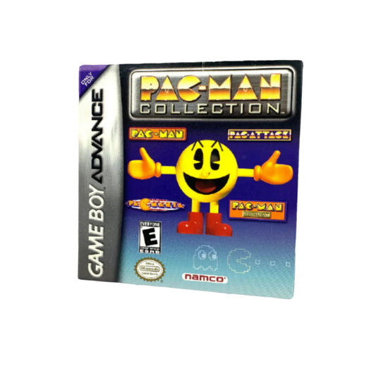 Packaging for the Pac-Man Collection game, featuring the Pac-Man character with a 'Game Boy Advance' logo.