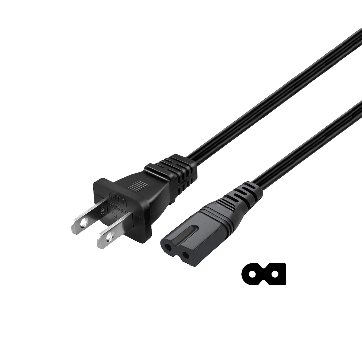 2-Prong Polarized Power Cable (Square Edge)