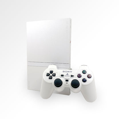 Sony PlayStation 2 Slim (Ceramic White) w/ Original Controller