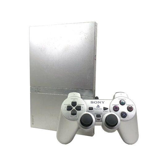 Sony PlayStation 2 Slim (Silver) w/ Original Controller