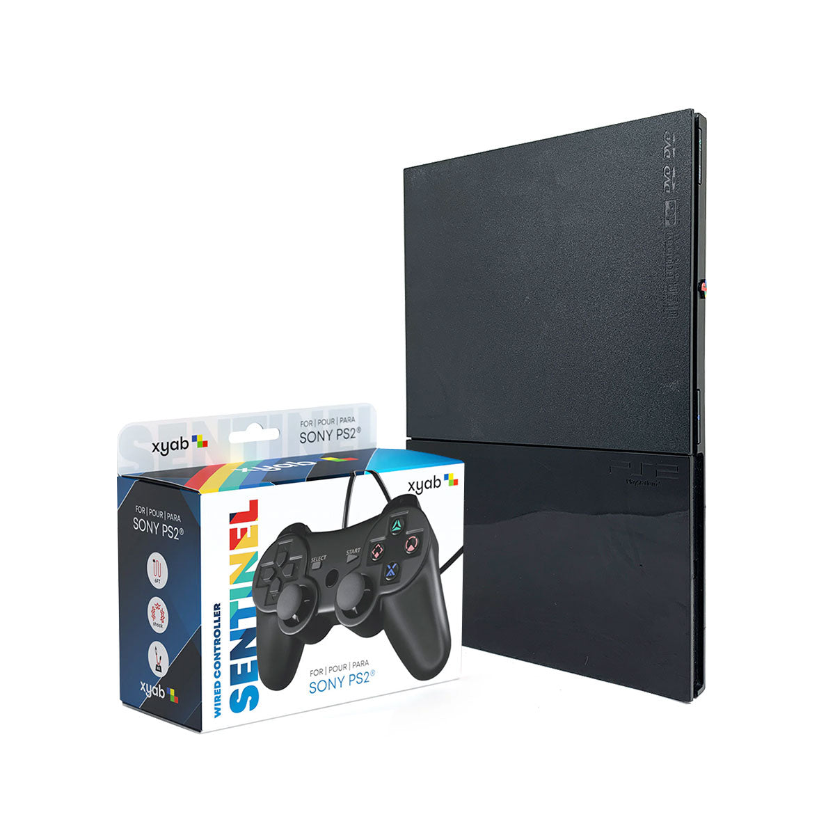 Sony PlayStation 2 Slim SCPH-90001 Model (Black) w/ Compatible Controller