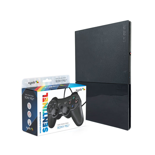Sony PlayStation 2 Slim SCPH-90001 Model (Black) w/ Compatible Controller
