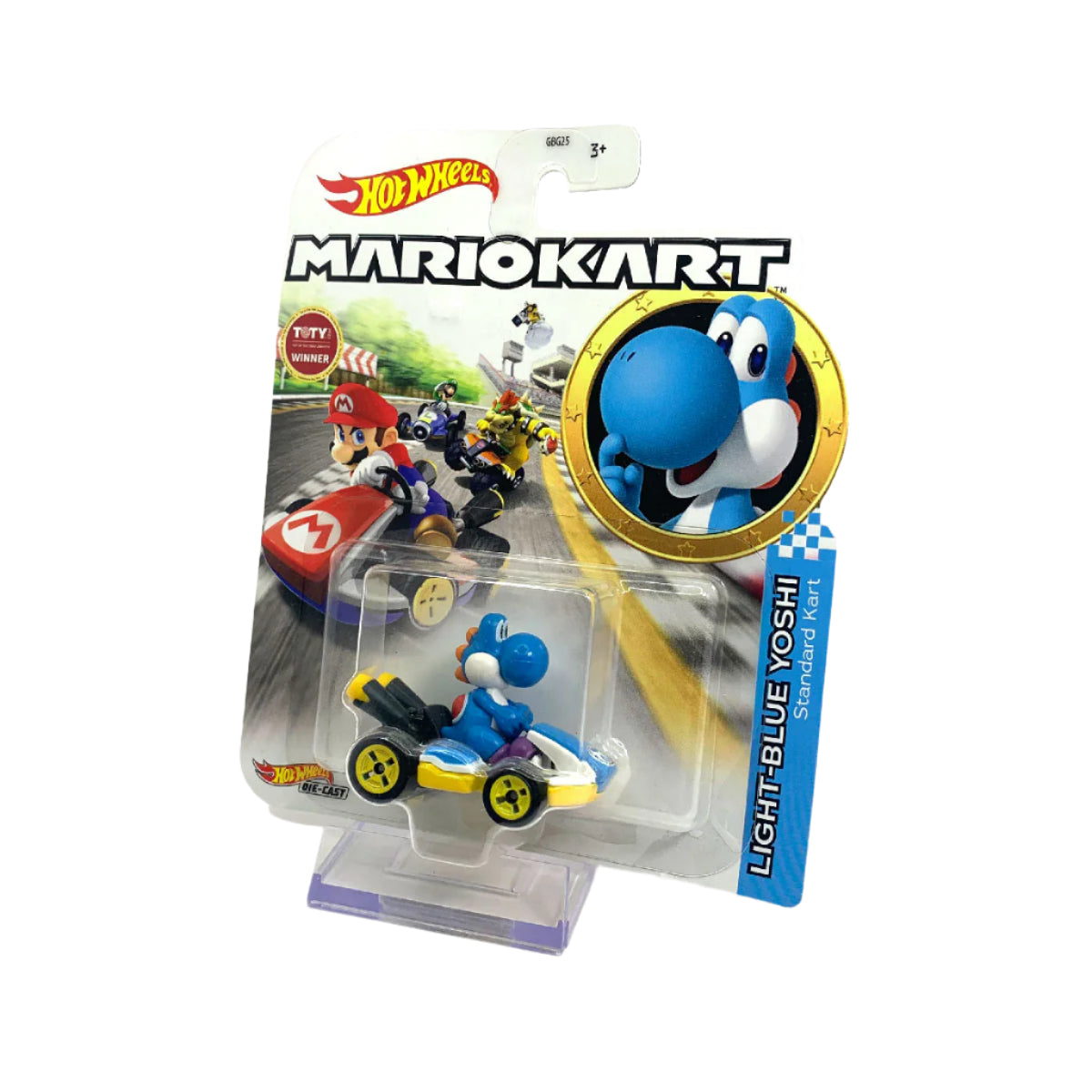 Hot Wheels Mario Kart: Light-Blue Yoshi / Standard Kart